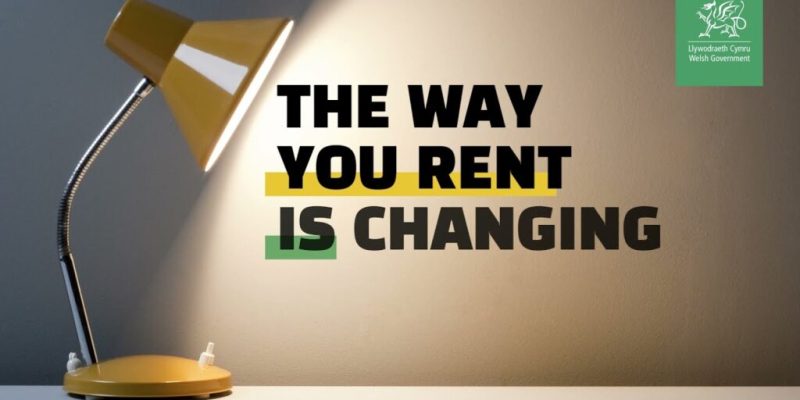 A lamp shines over the words 'the way you rent is changing'
